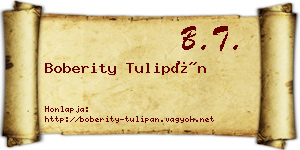 Boberity Tulipán névjegykártya